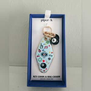 NWT Piper K 'Good Luck Vibes' Retro Room Keychain/Bag Charm